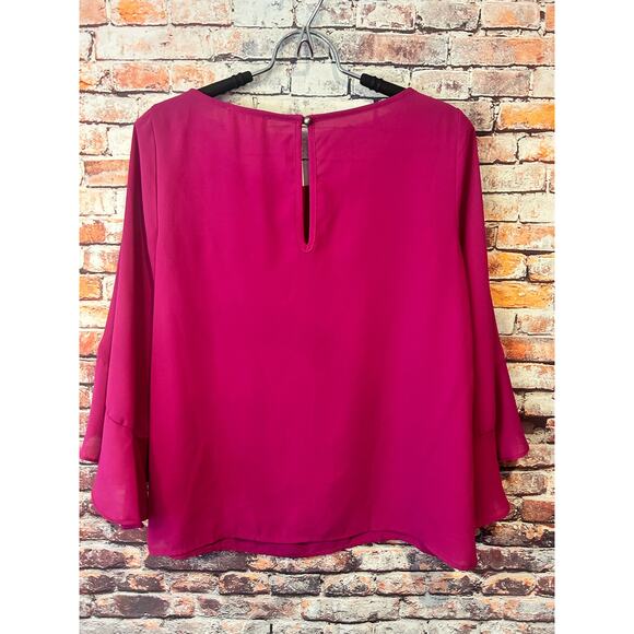 Everly sheer top 3/4 sleeve blouse women's size small - Picture 5 of 5